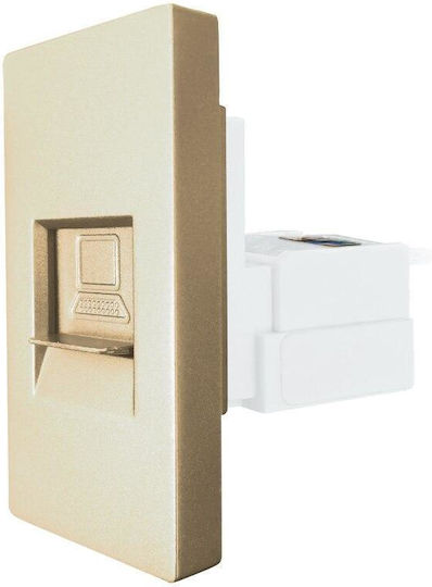Luxion Cat6 Rj45 Internet Socket Module 1m Gold