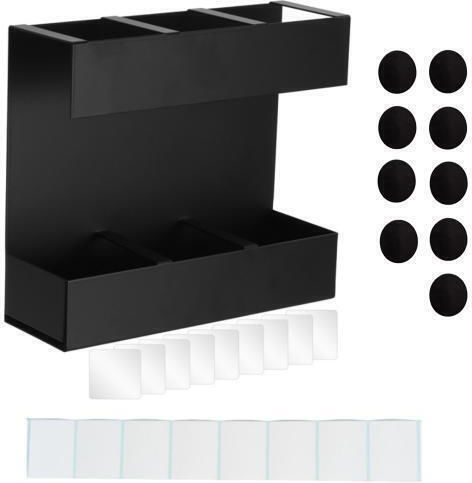 Drawer Partition Metallic 19x6x16.5cm 9 Pieces Black