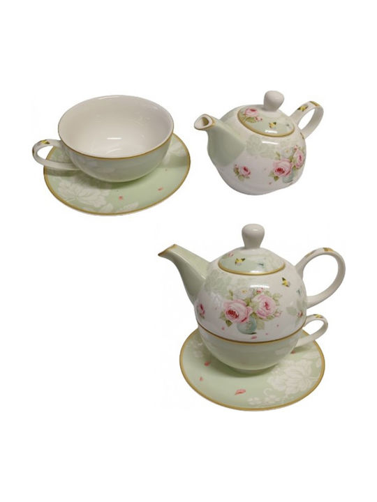 Galifas Tea Set with Cup Porcelain Multicolored 3pcs