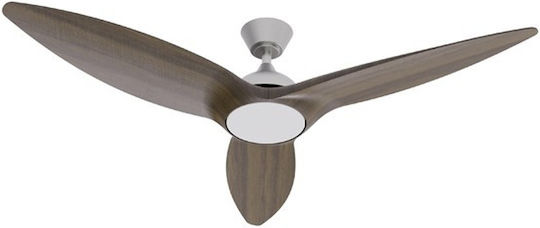 Eurolamp Ανεμιστήρας Οροφής 132cm με Φως Καφέ / Γκρι