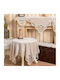 Liolios Home Καρέ Τραπεζομάντηλο με Δαντέλα Pls-tb022 Coffee 85x85εκ.