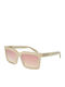GCDS Unisex Sunglasses with Gold Plastic Frame and Gold Mirror Lens
