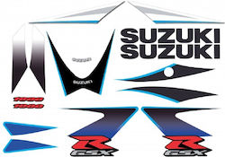 Πλήρες Σετ Αυτοκόλλητων 20τμχ Custom Suzuki Gsx-r 1000 Μπλε Άσπρη 2006 K6