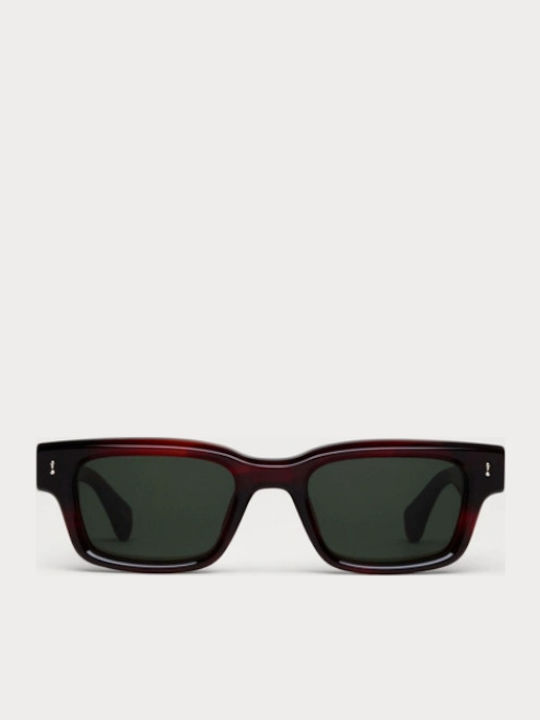 Chimi Unisex Sunglasses with Brown Tartaruga Plastic Frame and Green Lens