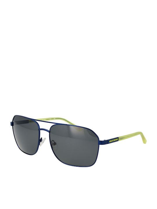Skechers Men's Sunglasses with Blue Metal Frame and Blue Polarized Lens SE6366 6591D