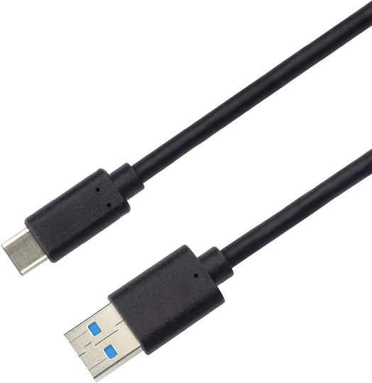 PremiumCord USB 3.1 Кабел USB-C Мъжки - USB-A 60W Захранване PD Черен 1м