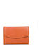Small Leather Women's Wallet Classic Orange