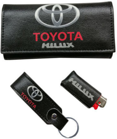 Handmade Synthetic Leather Tobacco Pouch Set with Keychain Lighter Case in Black