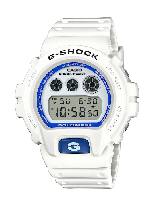 Casio G-shock Digital Men's Watch Battery with White Rubber Strap
