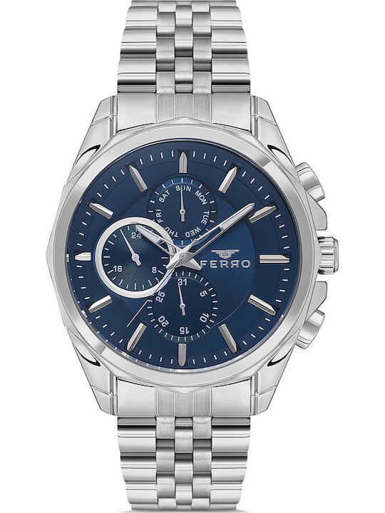 Ferro Men's Watch Battery with Silver Metal Bra...