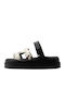 Δερμάτινα Γυναικεία Σανδάλια Flatforms Λευκά