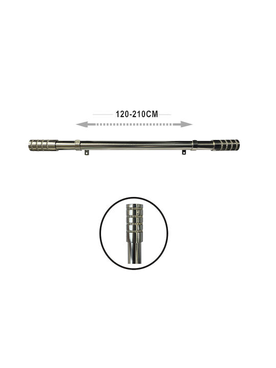 Tpster Metallisch Vorhangstange Einfach Φ25mm 120cm Silver