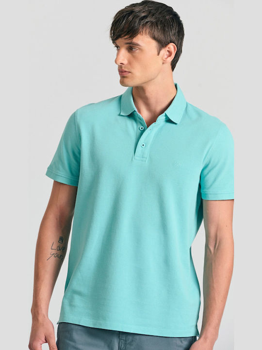 Garage Fifty5 Polo Short Sleeve Turquoise Blouse