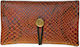 Simona Tobacco Pouch with Wrap-Around Cord Snake Brown