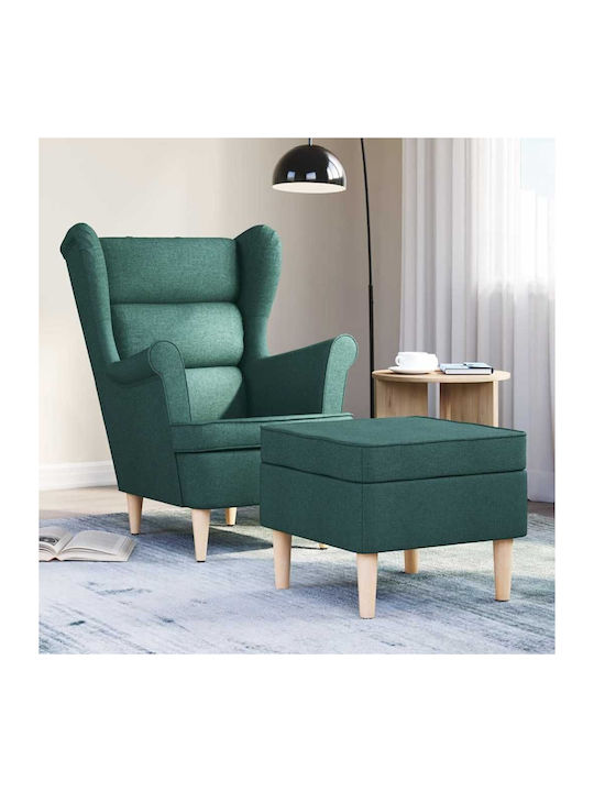 Întunecat Bergère cu Puf Dark Green 74x84x100cm