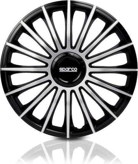 Sparco Комплект тапи за колела на автомобил Treviso 4бр 14" Черен/Черен