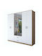 Șase uși Dulap de Haine Oak-white 210x51.5x210cm