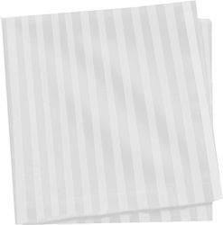 Set 10 Șervețete de Chelner 100 Cotton Dungi Subțiri Damask 1 Cm Alb Dimensiune 55x55 Cm