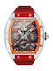 DAS.4 Digital Men's Watch Battery with Red Rubber Strap