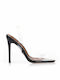 Mules aus Lackleder mit Hoch Absatz in Schwarz Farbe