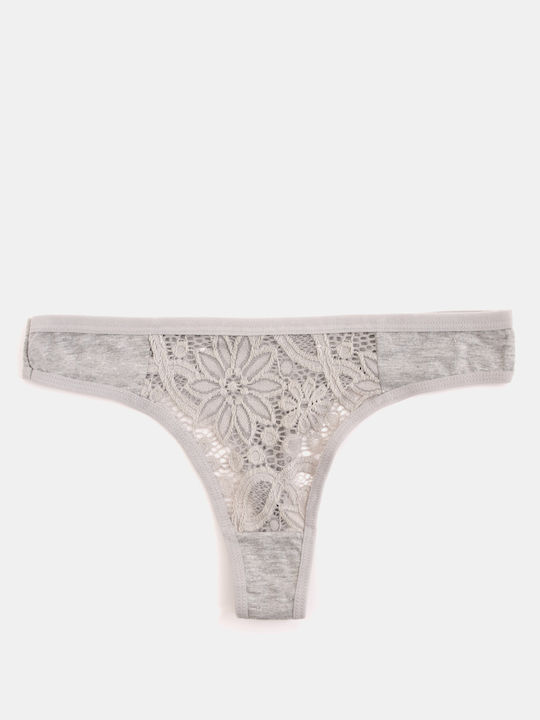 Damen-Slips Zeichenfolge Spitze Graues Grau