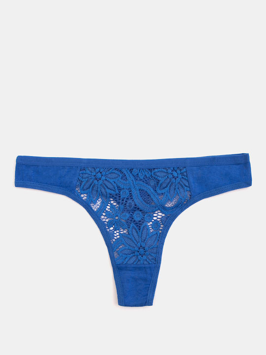 Damen-Slips Zeichenfolge Spitze Blau