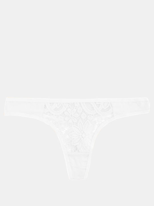 Damen-Slips Zeichenfolge Spitze Weiß