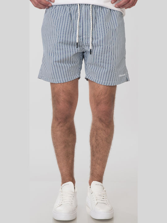 Men's Swimwear Shorts Blue-White Striped