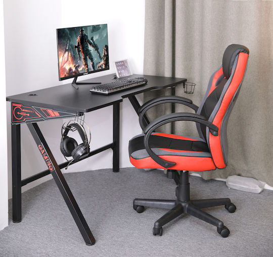 Gaming-Schreibtisch Warrior 120x60x76cm Schwarz