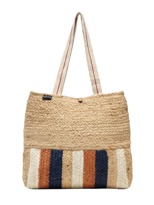 Kentia Wicker Beach Bag Beige