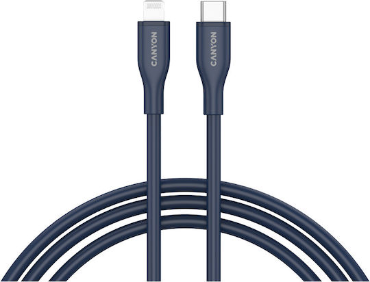 Canyon USB-C to Lightning Cable 60W Μπλε 1m (CNS-CLNM60SC10DB)