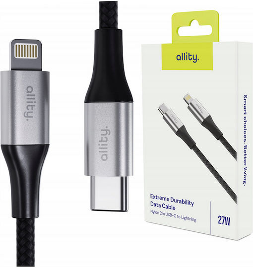 Allity USB-C zu Lightning Kabel 27W Schwarz 2m