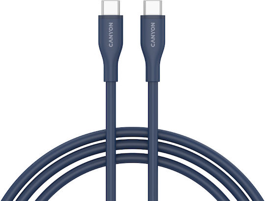 Canyon USB 2.0 Кабел USB-C Мъжки - USB-C 60W Син 1м CNS-CC60SC10DB