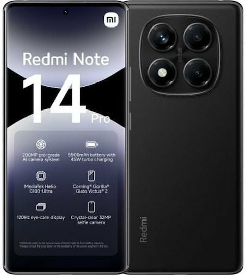 Xiaomi Redmi Note 14 Pro 4G Dual SIM (12GB/512GB) Midnight Black