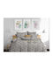 Sheet Sets King Size with Elastic 180x200+30cm. Grey Paisley 4pcs