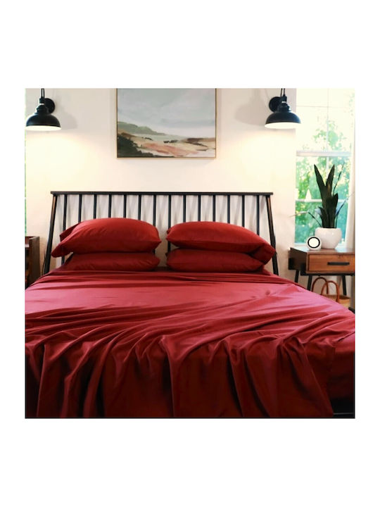 Kotonia Home Чаршаф Кралица 240x260см. Червено