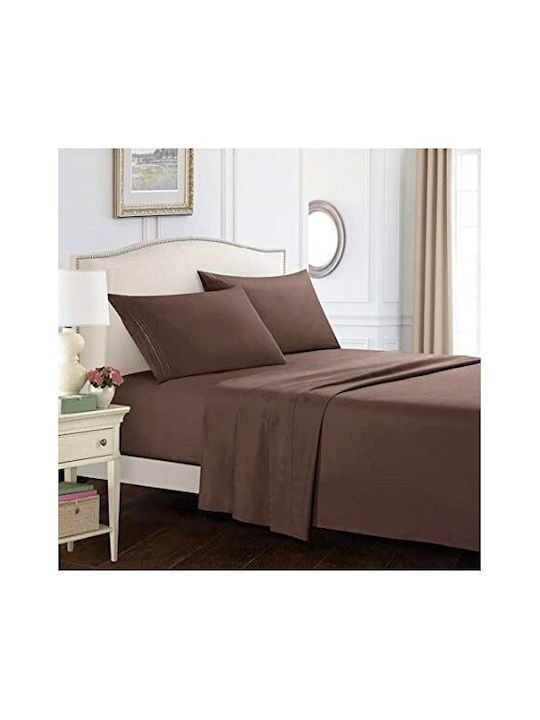 Kotonia Home Чаршаф Кралица 240x260см. Кафяв