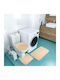 Antiderapant Set Covorașe de Baie Microfibra Toaletă BeigeRug2 Natural Beige 3buc