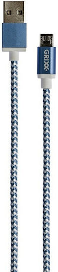 Grixx Data Cable Micro Usb To Usb Braided 1m Length Blue White
