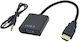 Spacer Adapter Cable HDMI Male to VGA Female + Audio 15cm