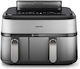 Philips Air Fryer με Διπλό Αποσπώμενο Κάδο 9lt Ασημί NA555/00