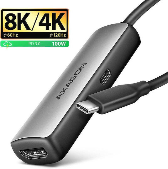 Axagon Konverter USB-C / HDMI / DisplayPort / Thunderbolt männlich zu HDMI weiblich 1Stück