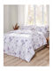 Peiraiki Patraiki Cotton Duvet Cover Set Double With 2 Pillowcases 230x250cm Exotic Flower Lilac
