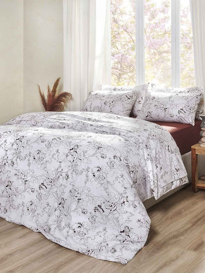Peiraiki Patraiki Duvet Cover Set Cotton Queen with 2 Pillowcases 230x250 Sanderson Brown