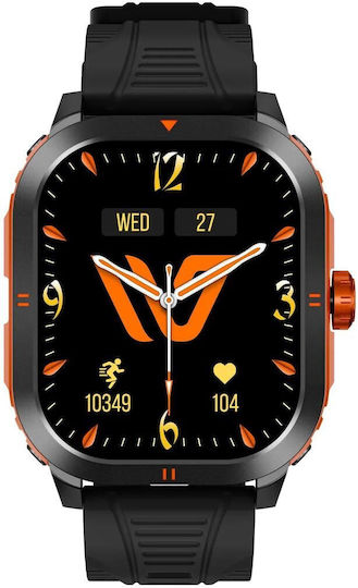 Weofly Pioneer 46mm Smartwatch with Heart Rate Monitor (Orange)