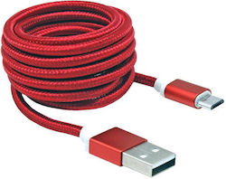 Sbox USB-10315R Braided USB 2.0 Cabluri Micro USB 1.5m Roșu