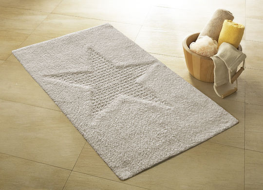 Texi Bath Бански килим Памук Правоъгълена Star 114009-01 Екрю 60x100бр