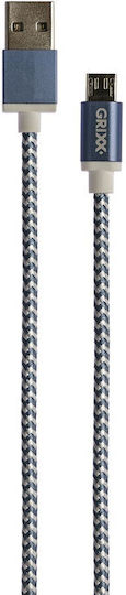 Grixx Braided USB 2.0 to micro USB Cable Μπλε 3m 1τμχ