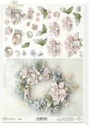 Decoupage Rice Paper A4 – Flower Bouquet Wreath...