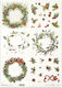 Decoupage Rice Paper A3 Christmas Wreaths Branc...